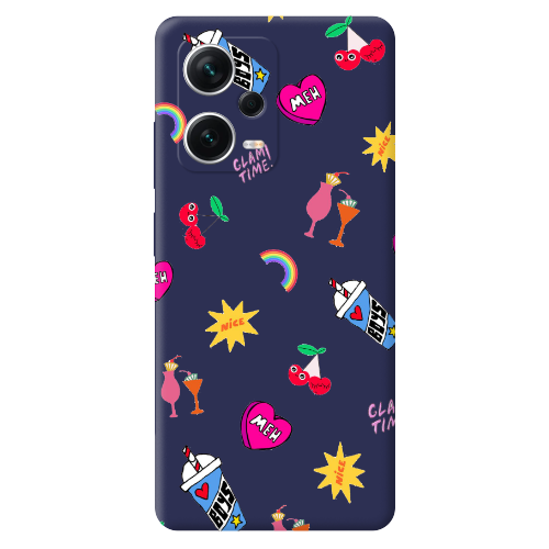 Xiaomi Poco X5 glam time Dark blue Colored Silicone TPU Θήκη