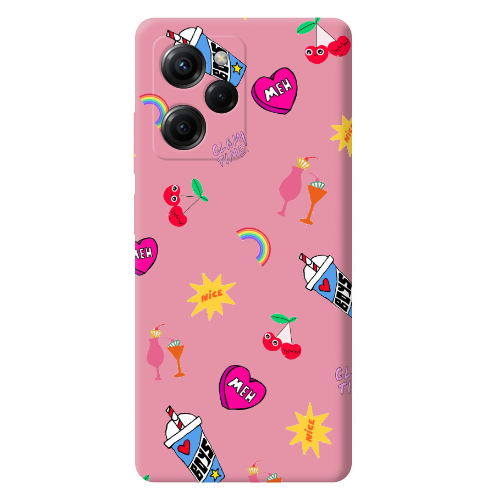 Xiaomi Poco X5 Pro glam time Pink Colored Silicone TPU Θήκη