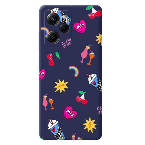 Xiaomi Poco X5 Pro glam time Dark blue Colored Silicone TPU Θήκη