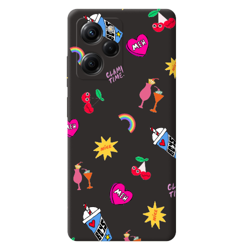 Xiaomi Poco X5 Pro glam time Black Colored Silicone TPU Θήκη