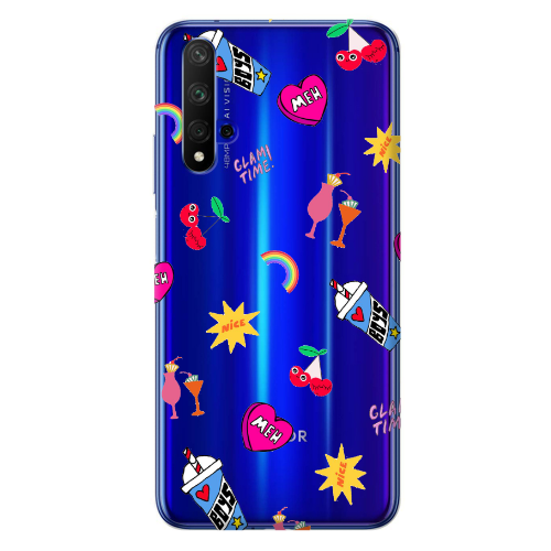Huawei Nova 5 T glam time Transparent Silicone TPU Θήκη