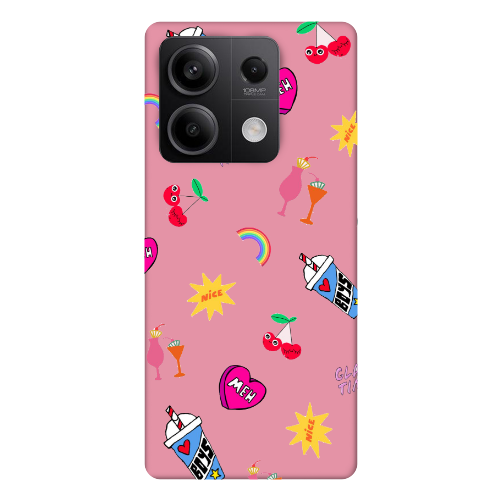 Xiaomi Redmi Note 13 5G glam time Pink Colored Silicone TPU Θήκη