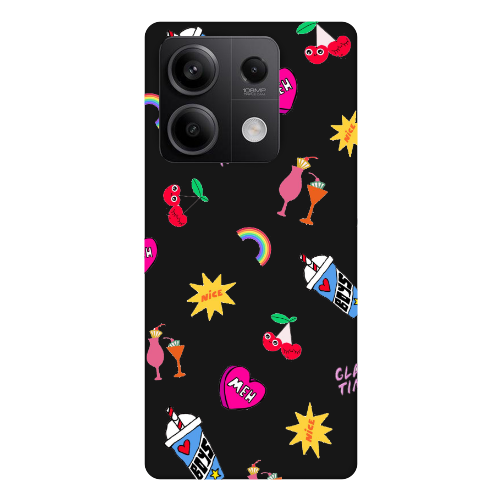 Xiaomi Redmi Note 13 5G glam time Black Colored Silicone TPU Θήκη