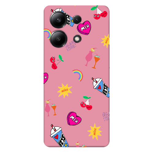 Xiaomi Redmi Note 13 4G glam time Pink Colored Silicone TPU Θήκη