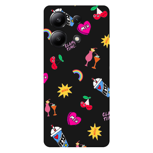 Xiaomi Redmi Note 13 4G glam time Black Colored Silicone TPU Θήκη