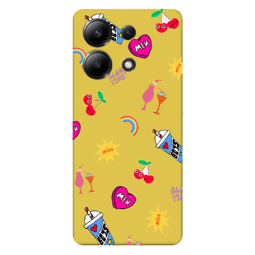 Xiaomi Redmi Note 13 4G glam time Yellow Colored Silicone TPU Θήκη