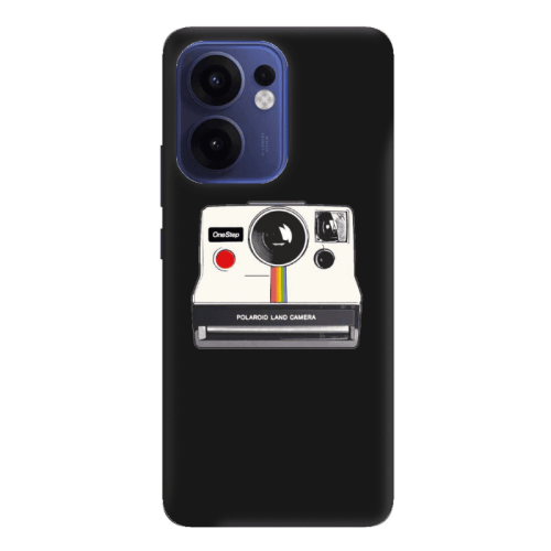 Oppo Reno 13 F Polaroid land camera Black Colored Silicone TPU Θήκη