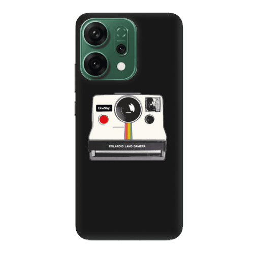 Oppo RENO 14 Polaroid land camera Black Colored Silicone TPU Θήκη