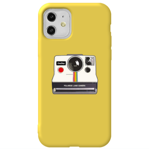 Apple iPhone 11  Polaroid land camera Yellow Colored Silicone TPU Θήκη