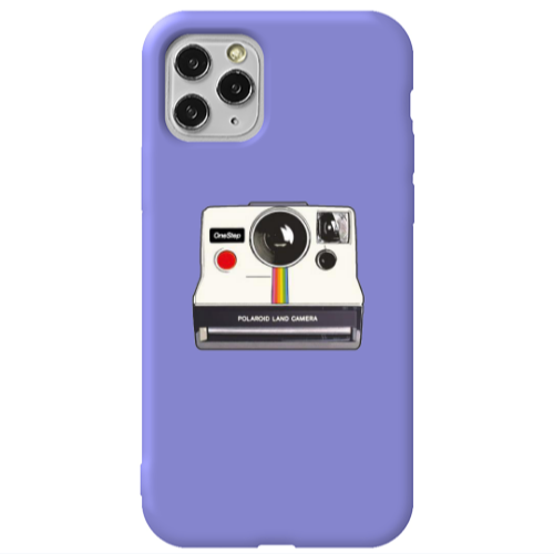Apple iPhone 11 Pro Polaroid land camera Purple Colored Silicone TPU Θήκη