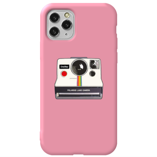 Apple iPhone 11 Pro Polaroid land camera Pink Colored Silicone TPU Θήκη