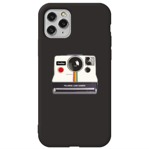 Apple iPhone 11 Pro Polaroid land camera Black Colored Silicone TPU Θήκη