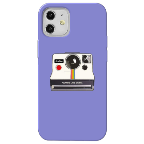 Apple iPhone 12 Polaroid land camera Purple Colored Silicone TPU Θήκη