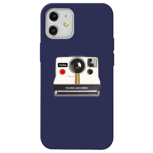Apple iPhone 12 Polaroid land camera Dark blue Colored Silicone TPU Θήκη