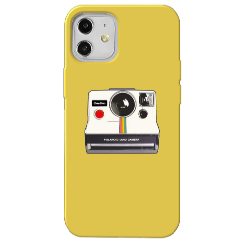 Apple iPhone 12 Polaroid land camera Yellow Colored Silicone TPU Θήκη