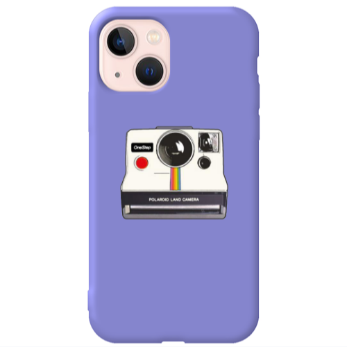 Apple iPhone 13 Polaroid land camera Purple Colored Silicone TPU Θήκη
