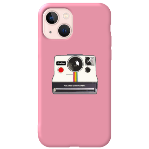 Apple iPhone 13 Polaroid land camera Pink Colored Silicone TPU Θήκη