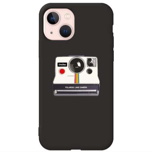 Apple iPhone 13 Polaroid land camera Black Colored Silicone TPU Θήκη