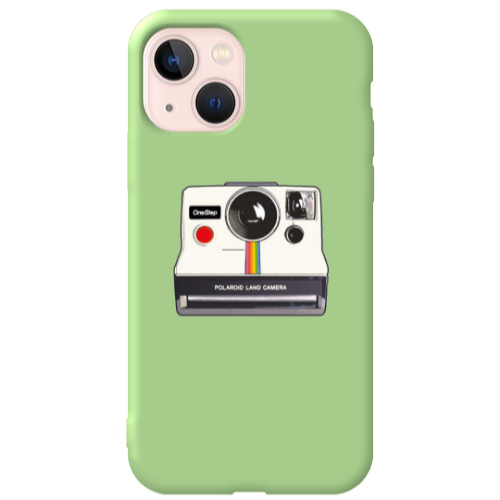 Apple iPhone 13 Polaroid land camera Light Green Colored Silicone TPU Θήκη