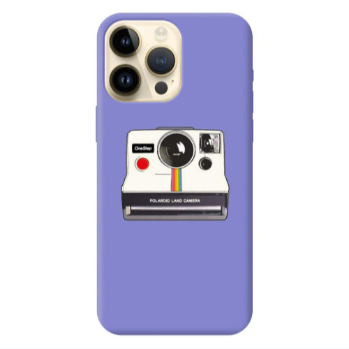 Apple iPhone 13 Pro Max Polaroid land camera Purple Colored Silicone TPU Θήκη