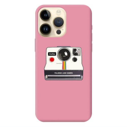Apple iPhone 13 Pro Max Polaroid land camera Pink Colored Silicone TPU Θήκη