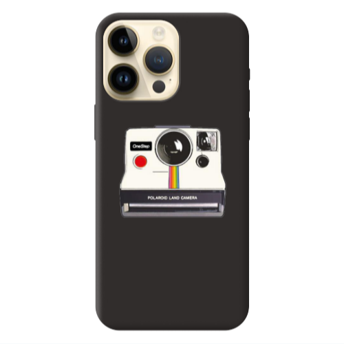 Apple iPhone 13 Pro Max Polaroid land camera Black Colored Silicone TPU Θήκη