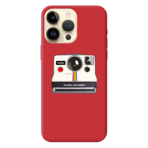 Apple iPhone 13 Pro Max Polaroid land camera Red Colored Silicone TPU Θήκη