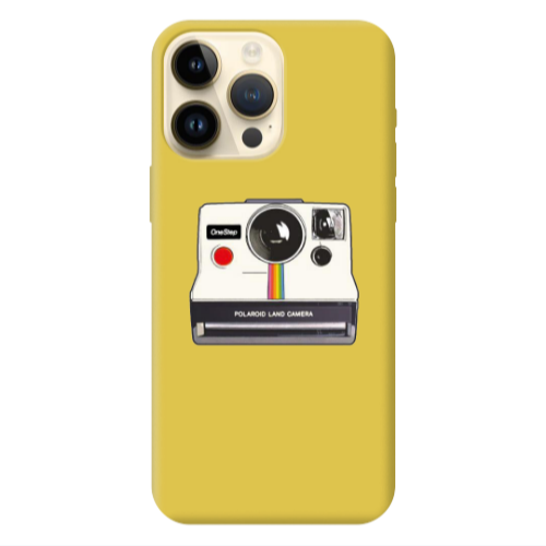 Apple iPhone 13 Pro Max Polaroid land camera Yellow Colored Silicone TPU Θήκη