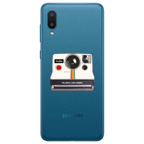 Samsung A02 Polaroid land camera Transparent Silicone TPU Θήκη