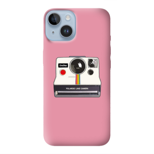 Apple iPhone 14 Plus Polaroid land camera Pink Colored Silicone TPU Θήκη