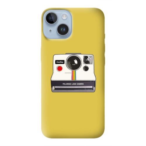 Apple iPhone 14 Plus Polaroid land camera Yellow Colored Silicone TPU Θήκη