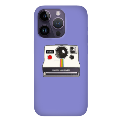 Apple iPhone 14 Pro  Polaroid land camera Purple Colored Silicone TPU Θήκη