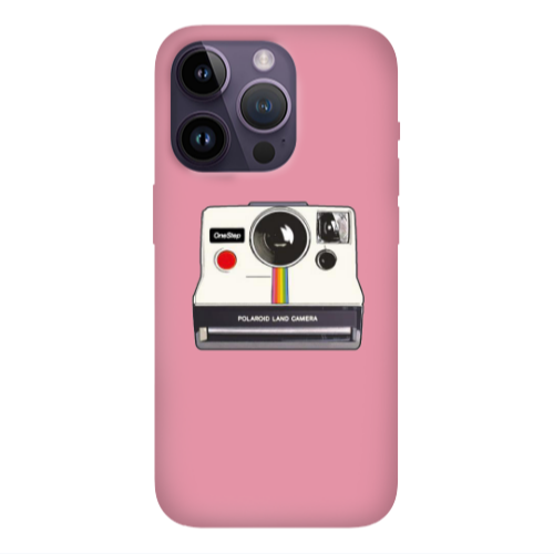 Apple iPhone 14 Pro  Polaroid land camera Pink Colored Silicone TPU Θήκη
