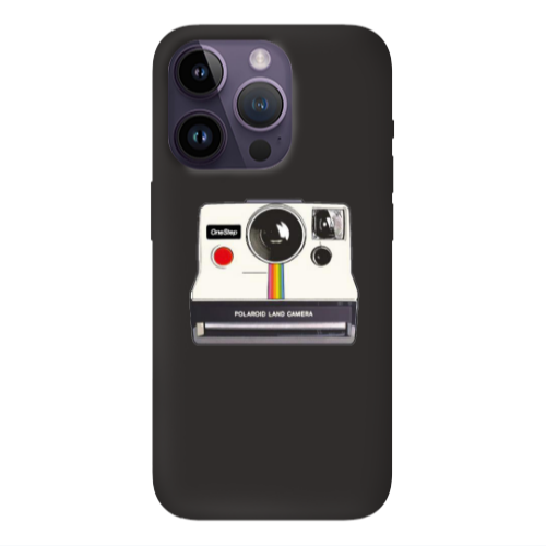 Apple iPhone 14 Pro Max Polaroid land camera Black Colored Silicone TPU Θήκη
