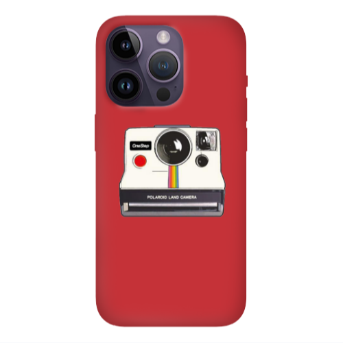 Apple iPhone 14 Pro Max Polaroid land camera Red Colored Silicone TPU Θήκη