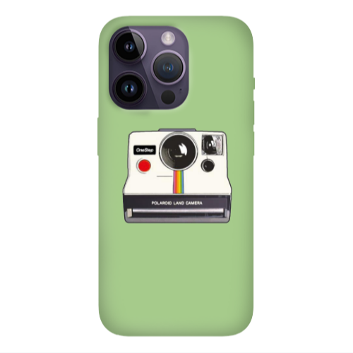 Apple iPhone 14 Pro Max Polaroid land camera Light Green Colored Silicone TPU Θήκη