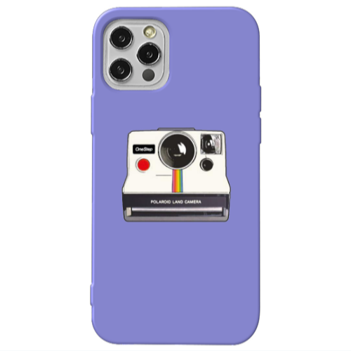Apple iPhone 13 Pro Polaroid land camera Purple Colored Silicone TPU Θήκη