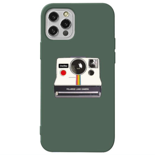 Apple iPhone 13 Pro Polaroid land camera Dark Green Colored Silicone TPU Θήκη