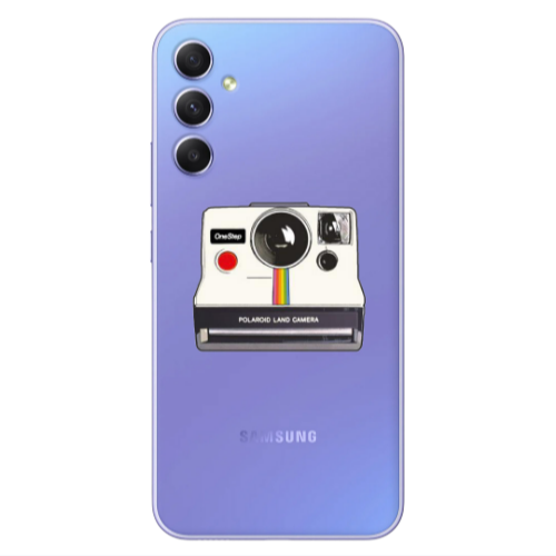 Samsung A34 Polaroid land camera Transparent Silicone TPU Θήκη
