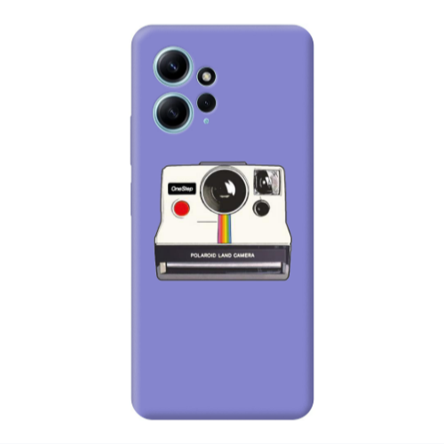 Xiaomi Redmi Note 12 4G Polaroid land camera Purple Colored Silicone TPU Θήκη