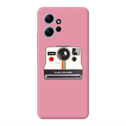 Xiaomi Redmi Note 12 4G Polaroid land camera Pink Colored Silicone TPU Θήκη