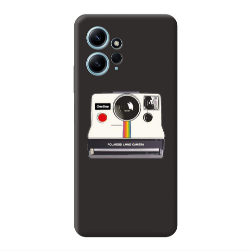Xiaomi Redmi Note 12 4G Polaroid land camera Black Colored Silicone TPU Θήκη