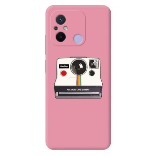 Xiaomi Redmi 12C Polaroid land camera Pink Colored Silicone TPU Θήκη