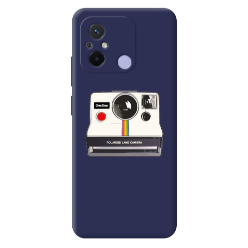 Xiaomi Redmi 12C Polaroid land camera Dark blue Colored Silicone TPU Θήκη