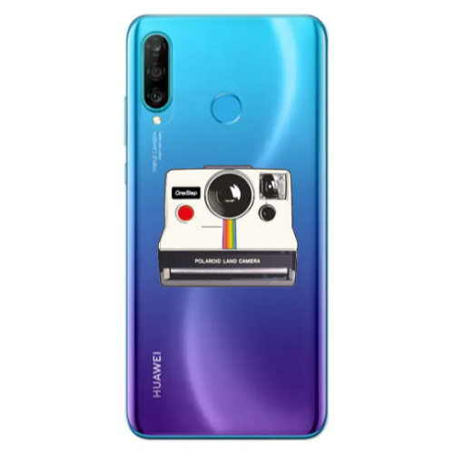 Huawei P30 Lite Polaroid land camera Transparent Silicone TPU Θήκη
