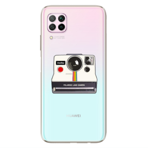 Huawei P40 Lite Polaroid land camera Transparent Silicone TPU Θήκη