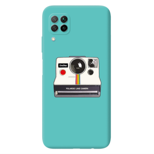 Huawei P40 Lite Polaroid land camera Turquoise Colored Silicone TPU Θήκη
