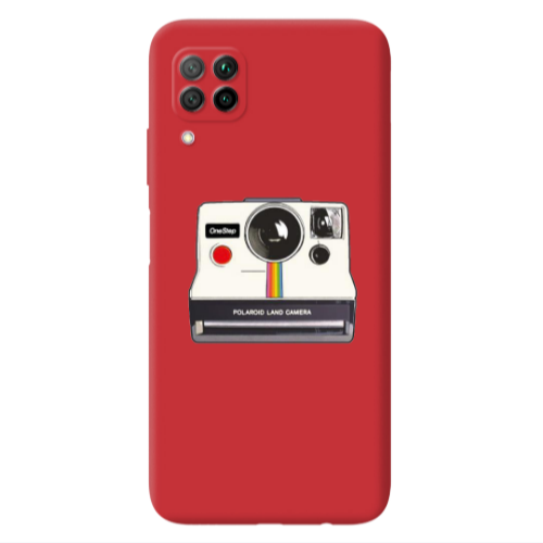 Huawei P40 Lite Polaroid land camera Red Colored Silicone TPU Θήκη