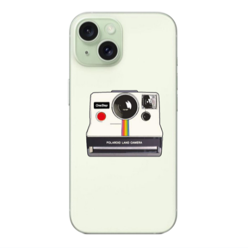 Apple iPhone 15 Polaroid land camera Transparent Silicone TPU Θήκη