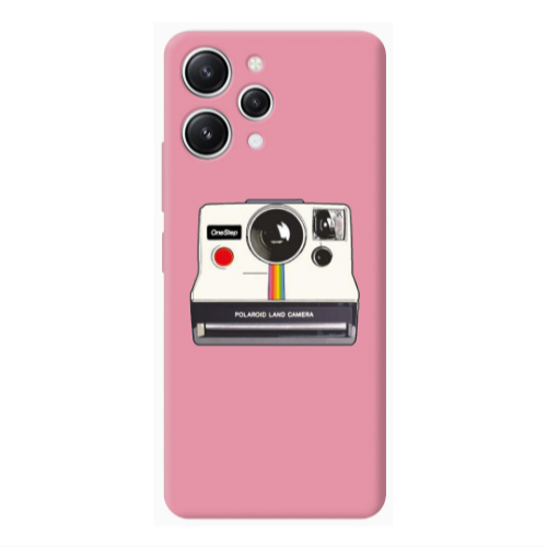 Xiaomi Redmi 12 Polaroid land camera Pink Colored Silicone TPU Θήκη